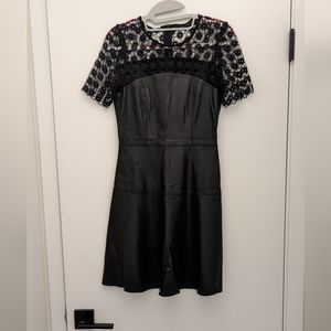 Zara faux leather with lace black dress